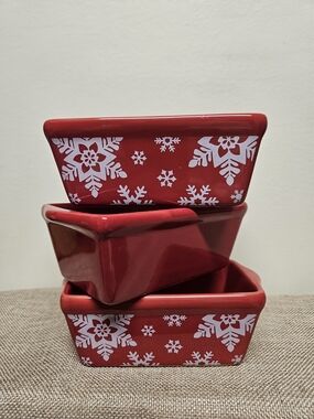 Red Ceramic Mini Loaf Pans - Set